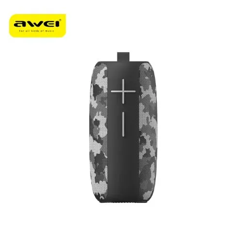 Awei Y370 Portable Waterproof Bluetooth Speaker with LED Light and FM Radio - Black