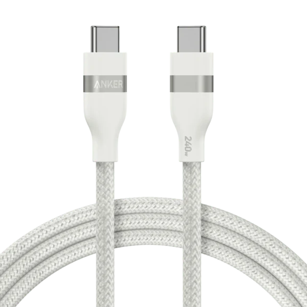 كابل Anker USB-C إلى USB-C بطول 6 أقدام (240 واط) - أبيض | A82E2H22