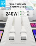 Anker USB-C to USB-C Cable 6ft (240W) - White | A82E2H22-18-month warranty from the local official agent - Image 6