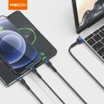 Recci 3 in 1 Fast Charging Cable (Lightning, Type-C, Micro) 120cm - RTC-T12 - Image 2