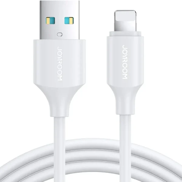كابل شحن ونقل بيانات Joyroom S-A9 Lightning طويل المدى 3A (من USB-A إلى Lightning) بطول 2 متر - أبيض