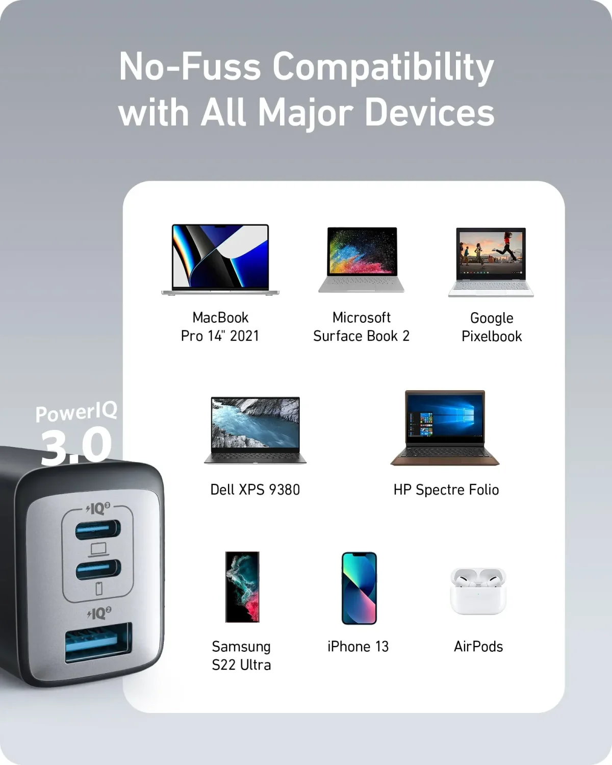 Anker PowerPort 3 3-in-1 Home Charger, 65W - Black | A2667G12 - Image 4