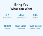 ⁦سماعات أذن T26 Pro لاسلكية داخل الأذن بخاصية إلغاء الضوضاء، بلوتوث 5.3 ومقاومة للماء IPX6 - أسود⁩ - الصورة ⁦5⁩
