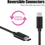 Choelech-CC002- Type-C to Type-C PVC Cable in Black - Image 3