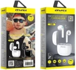 Awei T28 TWS Wireless Earphones with Charging Case - White - Image 3