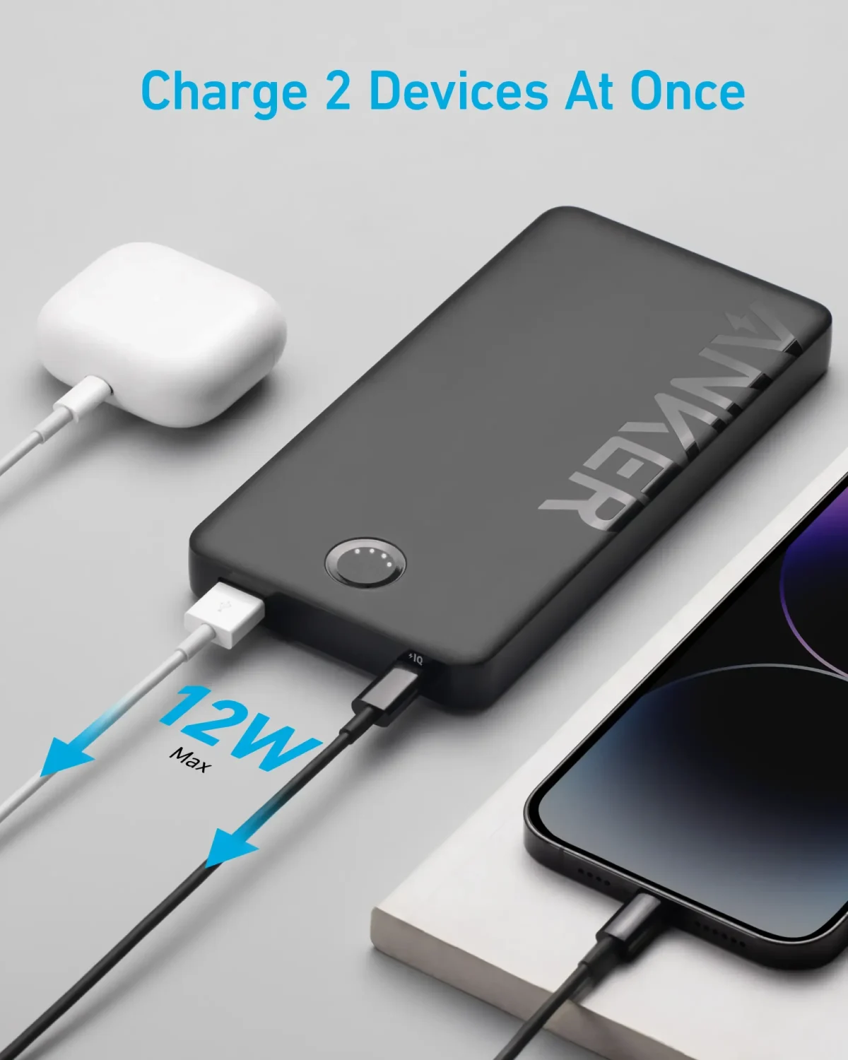 Anker 323 Portable Power Bank 10000mAh 12W - Black | A1334H11-18-month warranty from the local official agent - Image 2