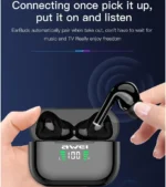 AWEI T29P Wireless Bluetooth 5.3 Noise Cancelling Earphones - Black - Image 2