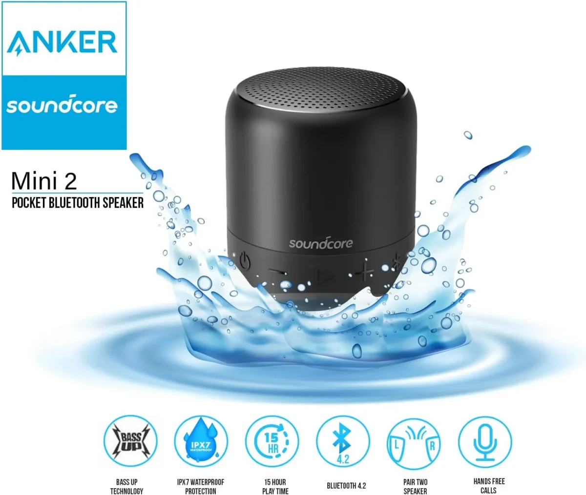 Soundcore Flute Mini 2 IPX7 Waterproof Bluetooth Speaker-18-month warranty from the local official agent - Image 3