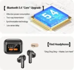 AWEI T96 ANC Wireless Earphones with Bluetooth 5.4 and LED Display - White - Image 6