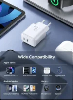 Joyroom JR-TCF12 20W Dual-Port USB-C Charger - White - Image 7