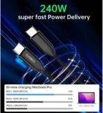 Choetech-CC003-USB-C to USB-C Cable 2m - Black - Image 4