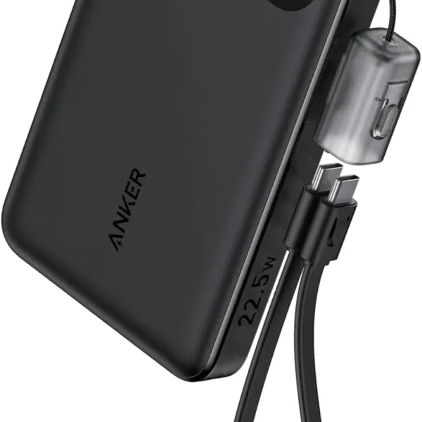 شاحن أنكر المتنقل 10000mAh مع كابل USB-C مدمج - بقوة 22.5W
