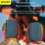 Owei Y525 Portable Wireless Bluetooth Speaker with RGB Lighting - Grey - Image 3