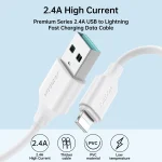 S-A9 White 0.25m USB-A to Lightning Fast Data Charging Cable - Image 3