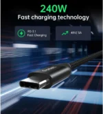 Choetech-CC003-USB-C to USB-C Cable 2m - Black - Image 5