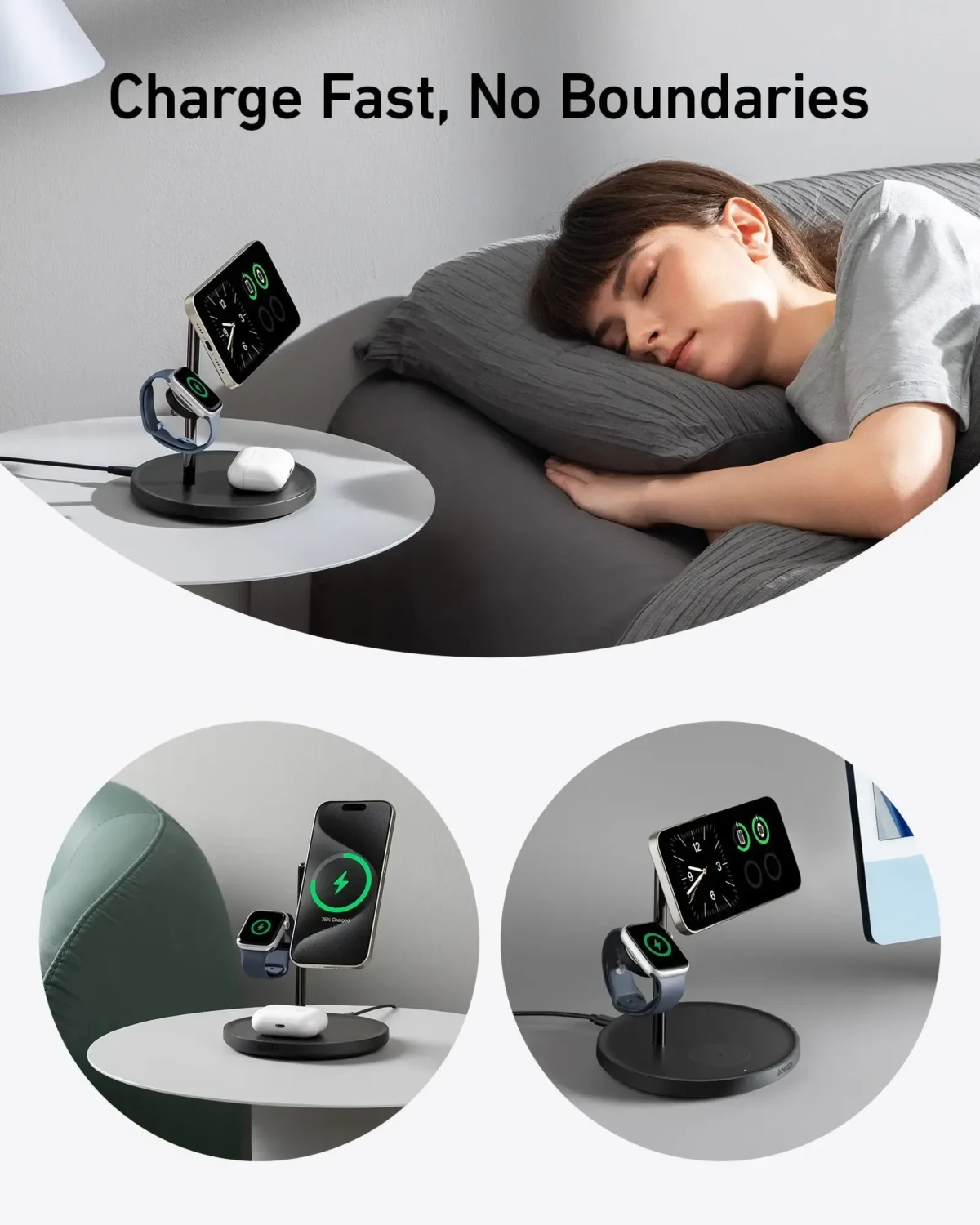 Anker MagGo Qi2 Charging Station (B25M3311) - 3-in-1 Ultra Magnetic Charging-18-month warranty from the local official agent - Image 2