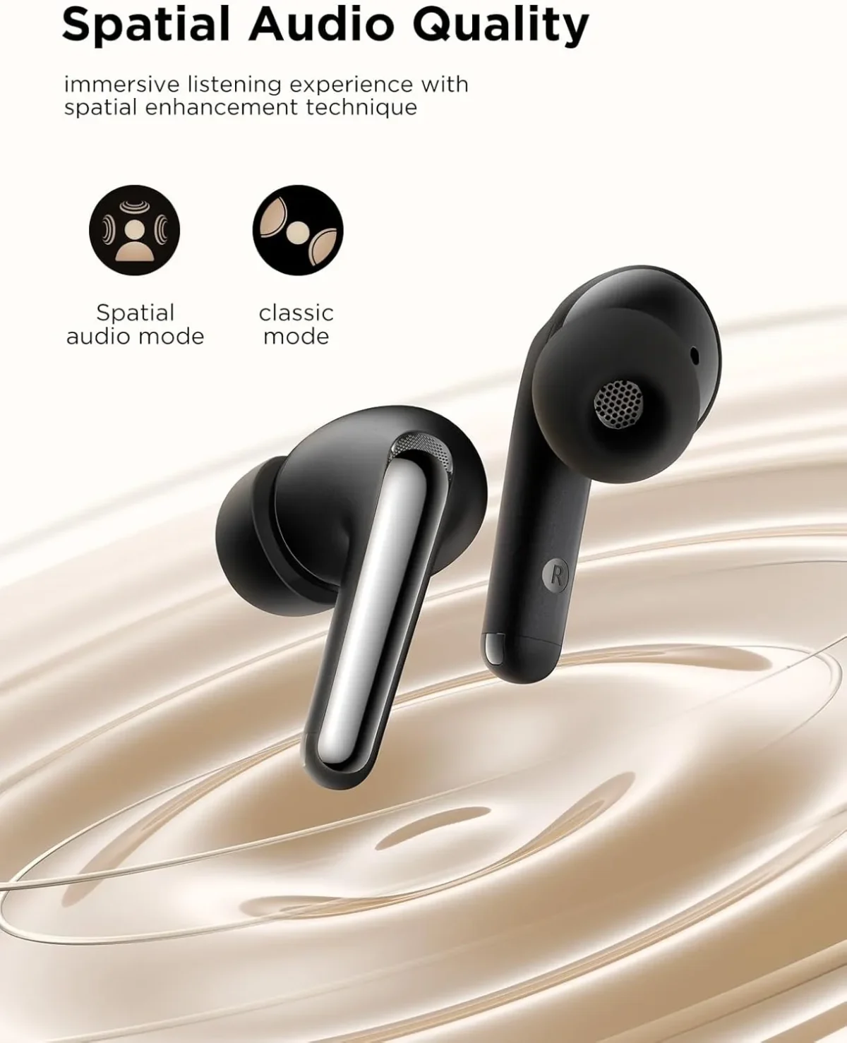 Joyroom JR-FN1 Wireless Earphones with Active Noise Cancelling and Environmental Technology, Black - Image 5