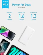 Anker 324 10000mAh 12W Power Bank with USB-C and USB-A Ports, White - A1237H21 - Image 4