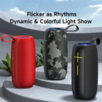 Awei Y370 Portable Waterproof Bluetooth Speaker with LED Light and FM Radio - Black - Image 7