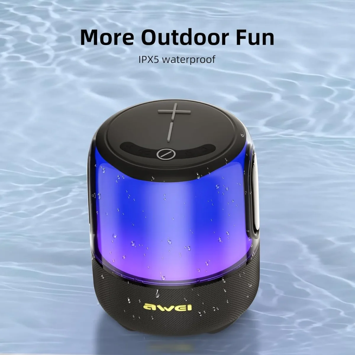 Awei Y669 60W Portable Wireless Bluetooth Speaker - Stereo Sound, Deep Bass, IPX5 Waterproof and RGB Lighting - Image 2