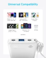 Anker 10000mAh Power bank with Built-in USB-C Cable - 22.5W - Black-18-month warranty from the local official agent - Image 3