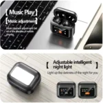 AWEI T96 ANC Wireless Earphones with Bluetooth 5.4 and LED Display - White - Image 4