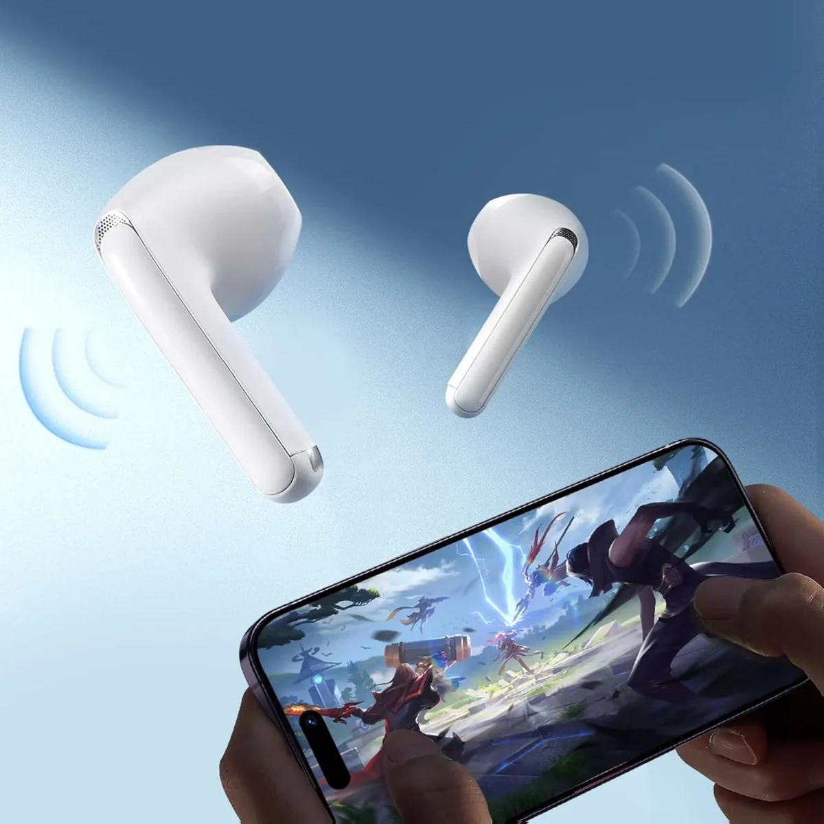 Joyroom Fanpods JR-FB1 TWS Wireless Earphones with Noise Cancelling and Clear Calls (White) - Image 4