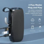 Awei Y370 Portable Waterproof Bluetooth Speaker with LED Light and FM Radio - Black - Image 4