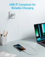 Anker 322 USB-C to USB-C Cable - Ultra Fast Charging and Syncing A81F6-18-month warranty from the local official agent - Image 4