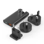 شاحن Choetech GaN PD 65W فائق النحافة بمنفذي USB-C و USB-A أسود