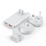 Choetech PD6011 PD65W GaN Ultra-Slim Dual USB-C & USB-A Port Wall Charger, White - Image 3