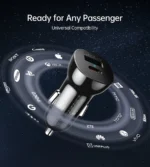 Choetech -TC0006-30W PD3.0 Fast Car Charger Black - Ultra Efficient Charging - Image 5