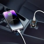 RECCI RCC-N21 95W Transparent Car Charger with Digital Display - Black - Image 3