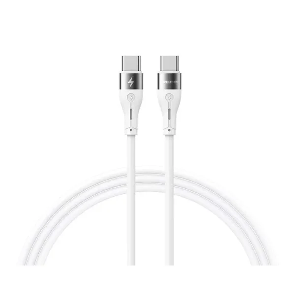 كابل شحن سريع RECCI RS11CC 65W Type-C إلى Type-C من السيليكون (1 متر) - أبيض