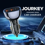 Recci RCC-N18 Transparent 3-Port Car Charger for Travel - Image 2