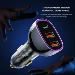 Recci RCC-N18 Transparent 3-Port Car Charger for Travel - Image 7