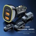 Recci RCC-N18 Transparent 3-Port Car Charger for Travel - Image 5
