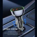 Recci RCC-N18 Transparent 3-Port Car Charger for Travel - Image 6