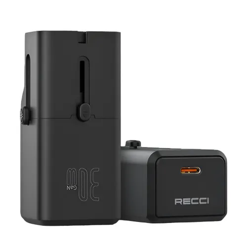 شاحن Recci Universal GaN 30W بتصميم صغير وقابل للطي RCG-P07