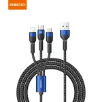 Recci 3 in 1 Fast Charging Cable (Lightning, Type-C, Micro) 120cm - RTC-T12 - Image 3