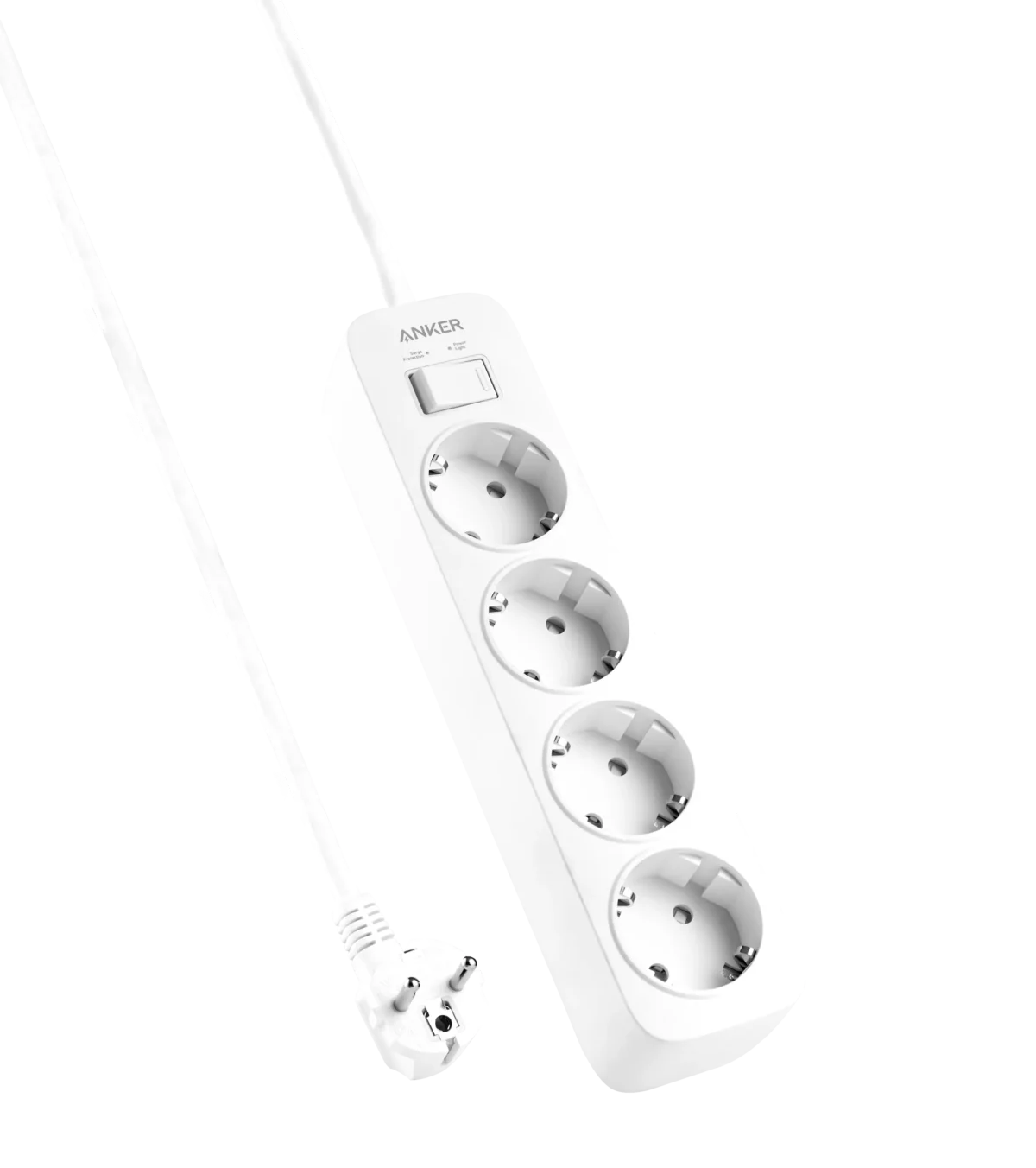 Anker Power Strip (4 في 1) مع حماية من زيادة التيار، أبيض | A9143L21