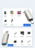 Joyroom S-H151 USB-C to USB-A (Female) Adapter with Lanyard Hole, Silver - Image 7