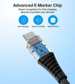 ⁦CHOETECH-XCC-1054 كابل USB-C إلى USB-C مغناطيسي بقوة 100 واط -أسود⁩ - الصورة ⁦7⁩