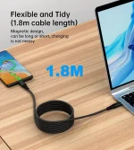 ⁦CHOETECH-XCC-1054 كابل USB-C إلى USB-C مغناطيسي بقوة 100 واط -أسود⁩ - الصورة ⁦5⁩