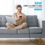 Choetech-XCC-1015-USB-C to USB-C 60W PD Cable - Black - Image 5