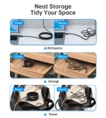 ⁦CHOETECH-XCC-1054 كابل USB-C إلى USB-C مغناطيسي بقوة 100 واط -أسود⁩ - الصورة ⁦9⁩