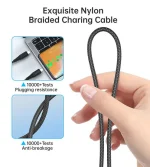⁦CHOETECH-XCC-1054 كابل USB-C إلى USB-C مغناطيسي بقوة 100 واط -أسود⁩ - الصورة ⁦4⁩