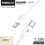 RECCI RTC-P05CL PD 20W Fast Charging Cable 1.5m - White - Image 2