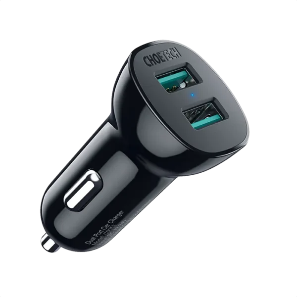 شاحن سيارة Choetech فائق السرعة بمنفذين 36W QC 3.0