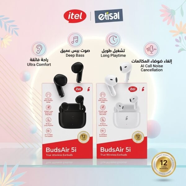 ايربودز ITEL BUDSAIR 5I اصلى ضمان سنه